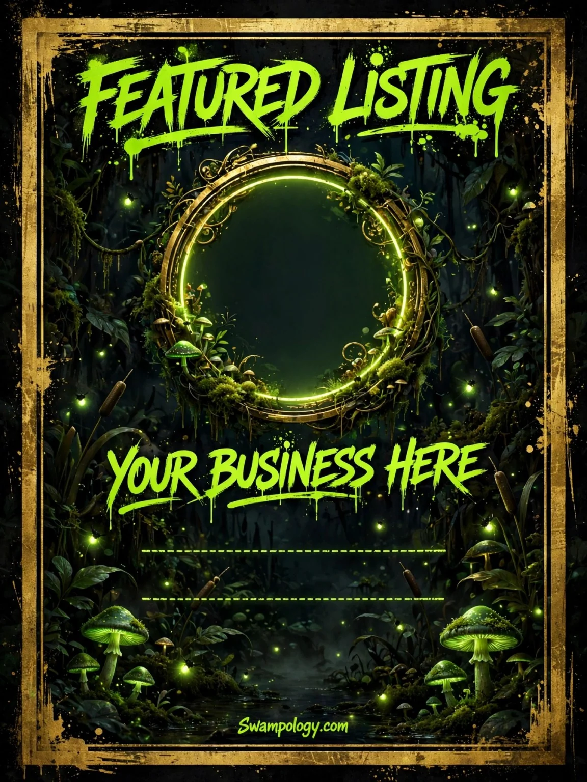 Featured Listing Card example artwork for a Swampology sponsor