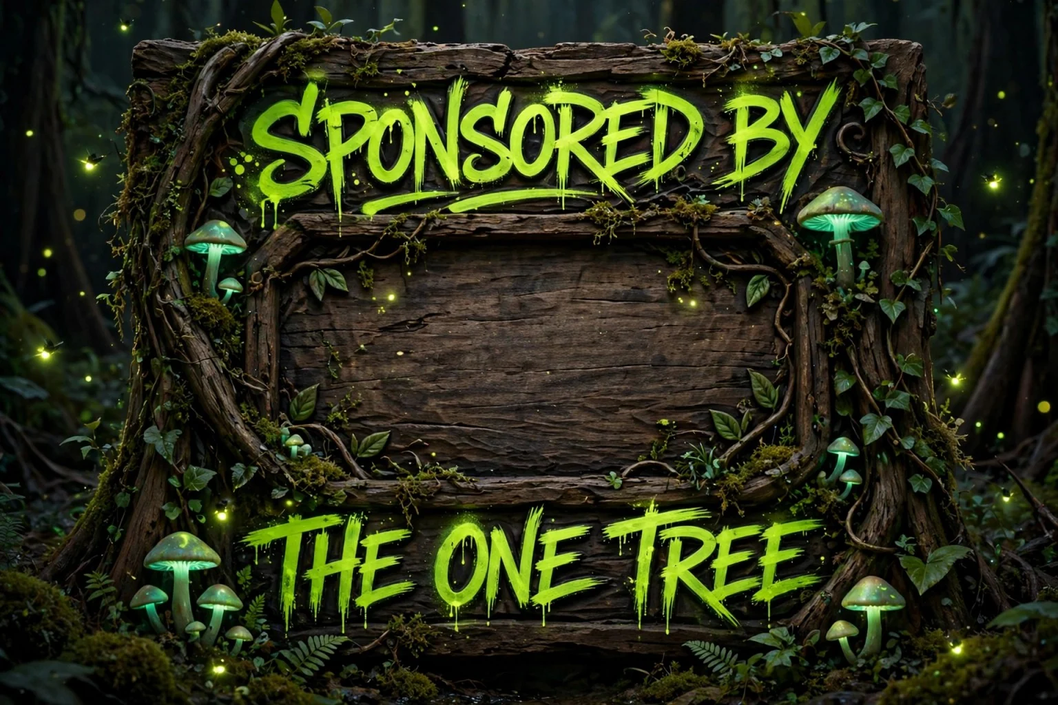 Wooden plaque example artwork for a Swampology sponsor
