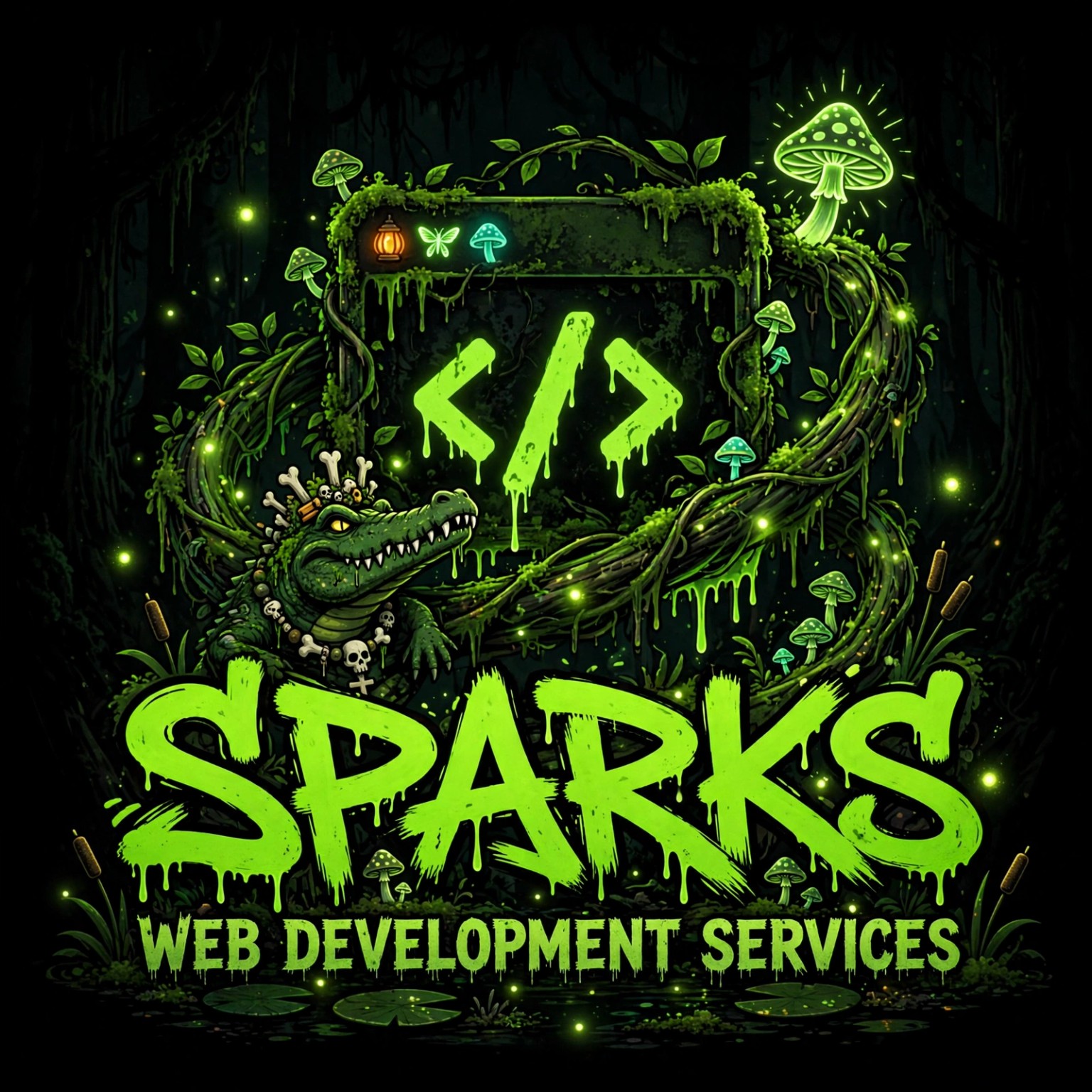 Sparks Web Development Services swamp artwork
