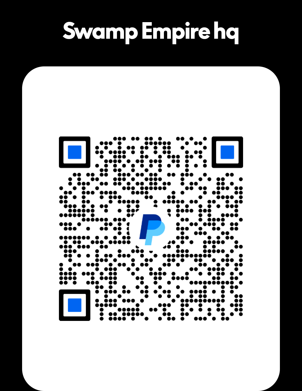 PayPal QR code for Swamp Empire hq